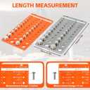 44 Nut and Bolt Thread Checker Standard and Metric, Bolt Sizer and Thread Gauge with 22 Metric and 22 Standard, Bolt Size Finder, Wall-Mountable Bolt Gauge