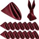 Homiest Burgundy Satin Napkins - 16 Pack, 17x17 Inches, Square Decorative Dinner Napkins for Wedding, Restaurant, Banquet, Graduation Party