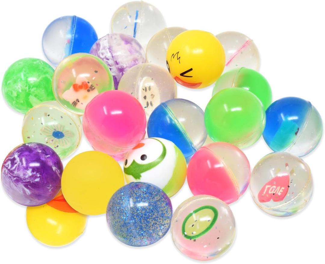 Kiddie Play 25 Bouncy Balls for Kids Party Favors | Bouncy Ball 27mm | Superball Small Rubber Balls for Kids
