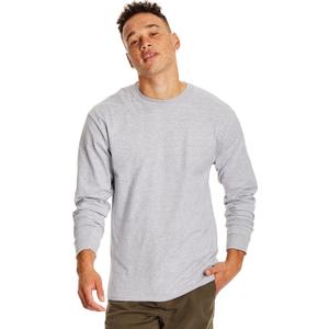 Hanes Men's Beefy Long Sleeve Shirt, 1 or 2 Pack (Gray, M)