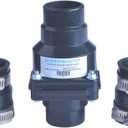 Hydro Master Plastic Sump Pump Check Valve with Stainless Steel Clamps for 1-1/2 inch or 1-1/4 inch