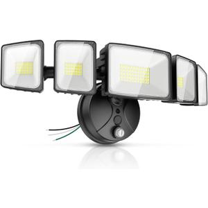 Onforu 120W 12000LM Dusk to Dawn Outdoor Lighting,5 Heads Flood Lights Outdoor,6500K Super Bright Automatic Outdoor Lighting,IP66 Waterproof Hardwired LED Security Lights for Garage,Yard,Outside