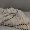 Bedsure GentleSoft Throw Blanket for Couch - Cozy Soft Blankets for Women, Cute Small Fleece Throws for Girls, Beige, 50x70 Inches