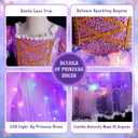 Light Up Princess Dresses for Girls Toddler Halloween Birthday Party Girls Costume with Accessories (Purple)