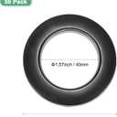 M METERXITY 50-Pack Curtain Grommets, 1-9/16"(40mm) Inner Diameter Plastic Curtain Rings Clip Eyelet Rings Nanoscale Low Noise Roman Ring for Windows/Fabric, Home Drapes Grommets [Black]