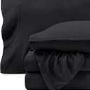Bare Home Super Soft Fleece Sheet Set - Split King Size - Extra Plush Polar Fleece, No-Pilling Bed Sheets - All Season Cozy Warmth (Split King, Black)