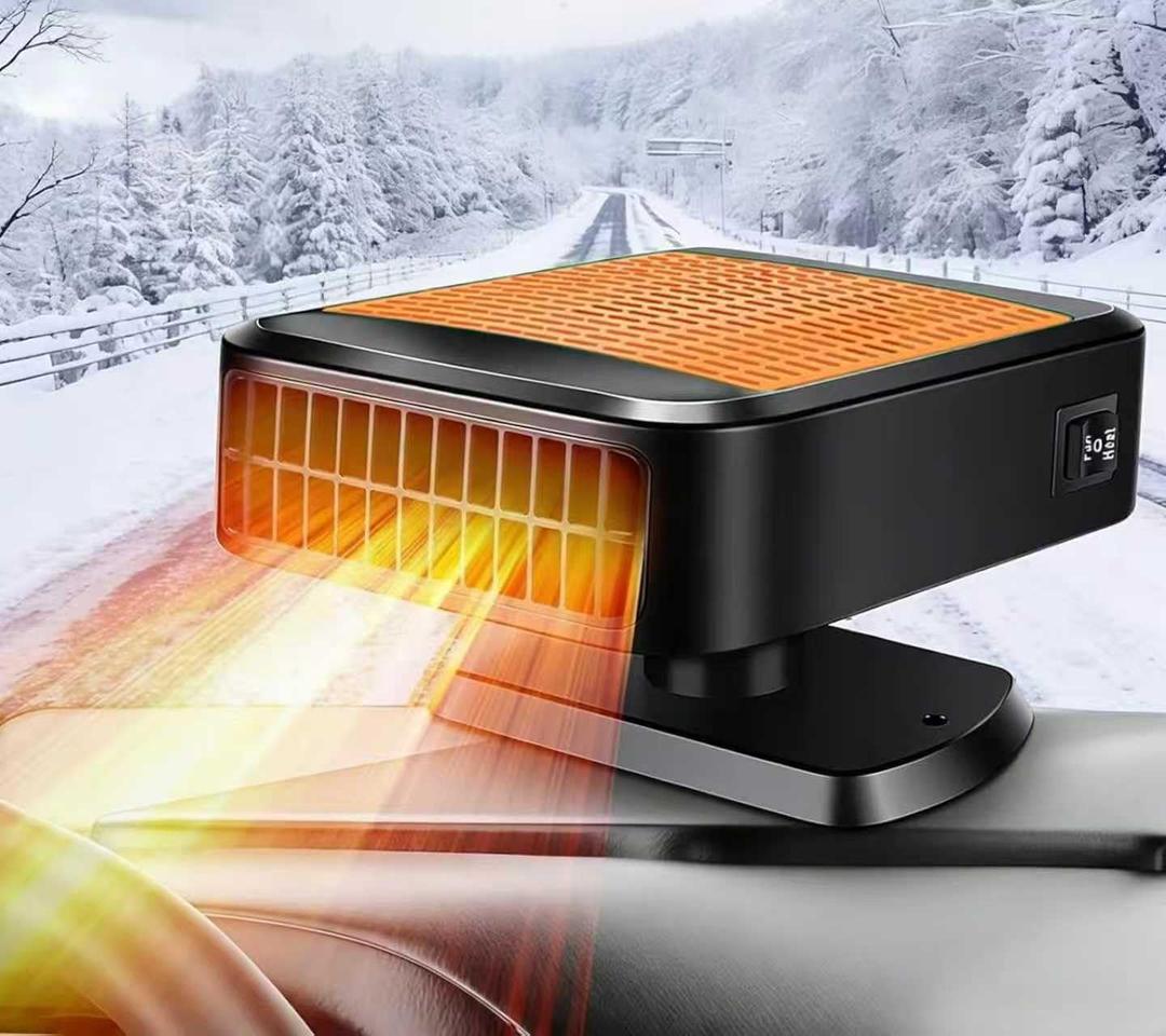 12V 200W Car Heater,2-in-1 Defroster & Defogger,Portable Car Heaters for Vehicle,Car Defroster Windshield Heater that Plugs into Cigarette Lighter with 360 Rotatable Base (Orange)