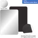 Blulu 2 Pcs Magnetic Locker Mirror Small Real Glass School Rectangular Locker Magnetic Makeup Mirror for Bathroom Household Refrigerator Cabinet(7.1 x 6 Inches)