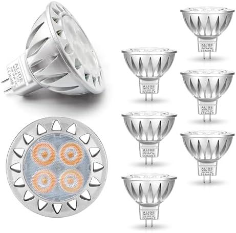 MR16 GU5.3 Led Landscape Bulbs 3000K Warm White 5W, MR16 20W 35W Halogen Replacement,12V Low Voltage Bulb Spotlights for Outdoor Landscape Flood Indoor Track Lighting,Not Dimmable,450lm,38 Deg,6 Pack