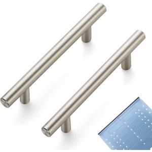Ravinte 10 Pack | 6'' Cabinet Pulls Brushed Nickel Stainless Steel Kitchen Drawer Pulls Cabinet Handles 6Length, 3-3/4 Hole Center with Mounting Template