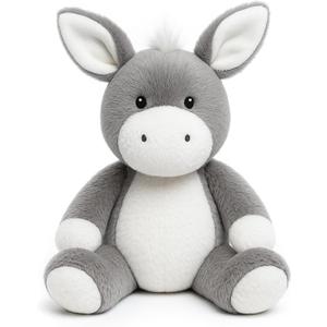 Adorable Gray Donkey Plush Toy - 12.6 Inch Soft & Cuddly Stuffed Animal Donkey, Perfect for Kids, Babies, Toddlers - Farm Animal Gift