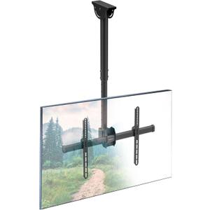 Mount-It! TV Ceiling Mount Bracket, Adjustable Height Full Motion 360 Deg Rotation Tilting Swiveling for Flat Panel LCD LED OLED Plasma TVs, Fits up to 75 Inch 110 Pound Capacity, Black (MI-509B)