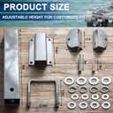 MorningRo 4 Pack Boat Trailer Bunk Brackets Kits with Bolt, Silver