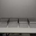 iSPECLE Upright Freezer Baskets - 4 Large Freezer Storage Basket for 8.5/11 / 11.4 cu.ft Freezer Easy Sort and Food No Longer Fall out, Upright Freezer Bins Allow Air Circulation, Black