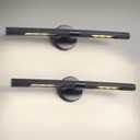 Hardwired Black Picture Light for Wall,23.6 Inch Knurled Wall Lights for Pictures Set of 2,Rotatable 360 Modern Gallery Light for Living Room Bathroom Study Room, E12 Bulbs Included