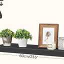 HOOBRO Floating Shelves for Wall, Wall Mounted Shelf Set of 2, 23.6" Hanging Shelf with Invisible Brackets, for Wall Decor Storage in Bathroom Bedroom Kitchen Living Room Office, Black BK60BJ01