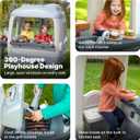 Step2 Adventure Camper Kids Playhouse, Indoor/Outdoor Playset with Kitchenette, Interactive Doorbell Sounds, 52-Piece Toy Accessories, Durable Plastic, For Toddlers 2+ Years