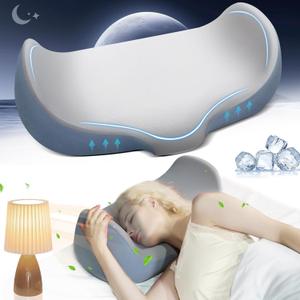 Cervical Neck Pillow, Ergonomic Pillows Side Sleeper Pillows for Adults, Memory Foam Neck Support Pillows for Side Back Stomach Sleeper with Cooling Pillowcase
