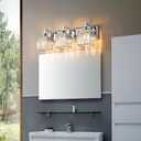Modern Bathroom Vanity Light 3-Lights Chrome Crystal Wall Lamp Bathroom Modern Crystal Vanity Lighting
