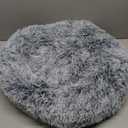 Bedfolks Calming Donut Dog Bed, 30 Inches Round Fluffy Dog Beds for Medium Dogs, Anti-Anxiety Plush Dog Bed, Machine Washable Pet Bed (Light Blue, Medium)