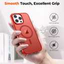 zapica Magnetic for iPhone 13 Pro Max Case, [Compatible with MagSafe] [Military Grade Drop Protection] Translucent Matte Shockproof Anti-Scratch Phone Cover, Red