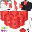 WodGod 6 Pcs Backyard Golf Outdoor Game with 2 Clubs-Outdoor Golf Yard Game for Practice, Golf Chipping Game for Adults and Family,Beach,Camping,Lawm,Park