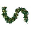 Joiedomi 9FT Christmas Garland, Carolina Pine Artificial Holiday Garland with 50 Lights Warm White String Lights for Winter Christmas Decoration Pine Garland