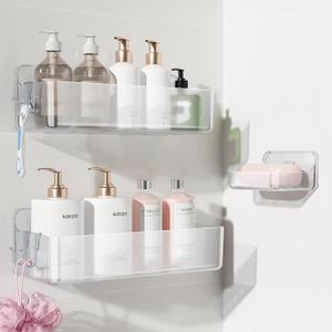 Nieifi Adhesive Wall Shelf, Shower Shelves, Shower Organizer for Bathroom Organization (A-Clear, 3 pieces)