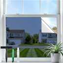 rabbitgoo One Way Privacy Window Film Window Tint for Home with Tools, UV Blocking Heat Control Static Cling No Glue, Daytime Privacy See Out Not in, 17.5 in X 6.5 Feet, Blue Silver