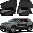 XCBYT 2014-2023 Grand Cherokee Car Window Shades | Dual Purpose Car Window Covers with Breathable Mesh | Insulate Heat 99% Sun UV Blackout | Keeps Cool Privacy Curtains for Napping Camping