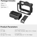 SmallRig Hero 13 / Hero12 / Hero11 / Hero 10 / Hero 9 Black Cage for GoPro, with 2 Cold Shoe Mount for GoPro Light Mod and Common Microphone, Led Video Light - 3083C