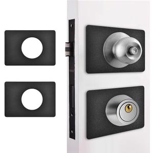 Door Knob/Deadbolt Reinforcement Plate Matte Black, Door Handle Fixing Cover Filler Repair Backplate, Door Lock Hole Backing Reinforcer Kit 2PCS