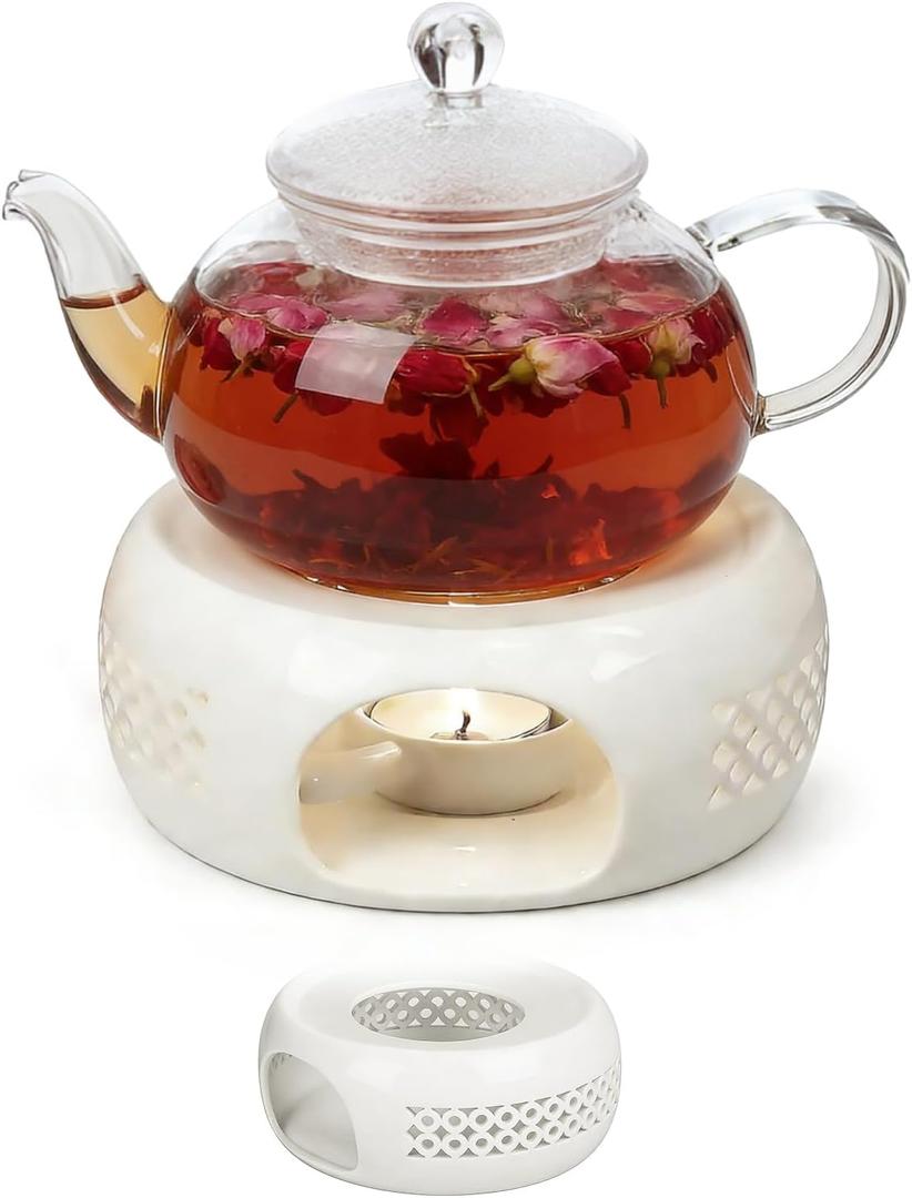 Teapot Warmer Base,Ceramic Teapot Warmer, for Keeping Tea Warm and Heating Water