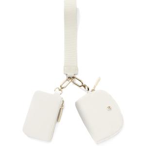 Mum's Memory Mini Zip Around Wristlet Wallet for Women Dual Pouch Wristlet Portable Wallet Coin Purse Mini Women Coin Pocket (White+Gold)