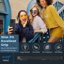 Compatible with Orbic Joy2 2024 Phone Case with Tempered Glass Screen Protector, 360 Rotatable Folding hidden Kickstand/Stand Silicone Shockproof Protective Cover Case for Orbic Joy 2 - Black