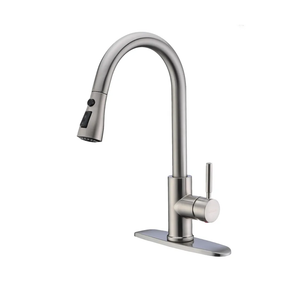 Qomolangma Kitchen Faucet with Pull Down Sprayer, Single Level Stainless Steel Kitchen Sink Faucets, Single Handle High Arc Brushed Nickel Pull Out Kitchen Faucet