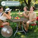 misaya Rectangle Vinyl Tablecloth, Fitted Table Cover, Waterproof, Elastic Edge, Plastic Table Cloth Fit 6 Foot Folding Tables for Picnic, Indoor and Outdoor (Taupe, 30 x 72 inch)