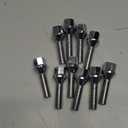 10pc Extended Silver Lug Bolts 12x1.5 (40mm Shank Length, Cone Seat) for Many BMW Vehicles: 128i 135i 318i 320i 325i 328i 335i M3 525i 528i 530i 535i M5 Z3 Z4 E36 E46 E60 E90 E92 E93