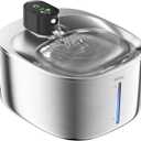 Cat Water Fountain Stainless Steel, 138fl.oz / 4.1L Wireless Cat Fountain, Pet Water Dispenser Cordless for Cats & Dogs Indoor