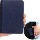 PATIKIL 6 Ring Binder Cover, 2 Pack A7 Leather Notebook Binder Mini Refillable Loose Leaf Personal Planner with 50 Sheets Line Paper, Blue/Black