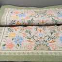 Glittme Cat Litter Mat with Non-Slip Bottom Litter Box Mat 47"X35" Litter Trapping Mat Easy to Clean Washable Cat Food Mat for Kitty,XXL (Bean Green)