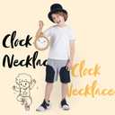 Spooktacular Creations Gold Clock Necklace Halloween Jumbo Gold Necklace White Rabbit Clock Hip Hop Rapper for Kids Women Men Halloween Party Decorations, White Rabbit Costume