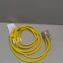 12awg 10 FT Heavy Duty Outdoor Extension Cord Waterproof with Lighted End, 12 Gauge Extension Cord Flexible and Cold Resistant 3 Prong Grounded Plug,Yellow 15Amp 1875W SJTW