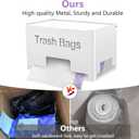 STWWO 2-Pack Trash Bag Holder Dispenser, Stackable Garbage Bag Dispenser, Extra Large Trash Storage Organizer for Kitchen Laundry Under Sink, Wall Mounted or Freestanding, Metal White
