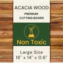 Large 18x14 Inch Acacia Wood Cutting Board, 0.6" Thin Edge Grain w/Deep Juice Groove & Handle for Meat, Bread, Cheese, Kitchen Prep, Solid Hardwood, Non-Toxic, BPA-Free by New M Way