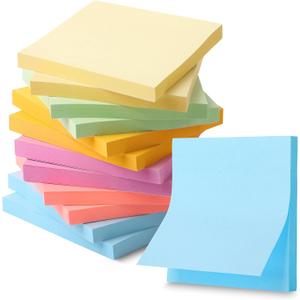 Mr. Pen- Sticky Notes, 3x3, 12 Pads, Pastel Sticky Notes, Sticky Note, Self-Stick Note Pads, Sticky Pads, Sticky Notes Pastel, Sticky Notes Aesthetic, Colorful Sticky Notes, Color Sticky Notes