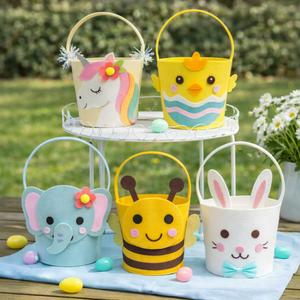 Easter Basket for Kids, Large Cute Animal Gift Basket with Premium Packaging for Egg Hunt, Candy & Toy Gifts, Nursery Toy Storage, Photo Prop & Spring Decorations (Bee Yellow)