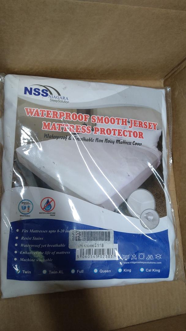 NSS Niagara Waterproof Mattress Protector for Twin Bed Smooth Jersey White C2