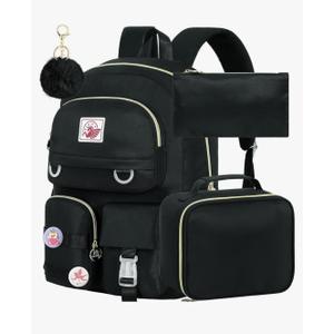 Laptop Backpack for Girls Women, 15.6" Cute Aesthetic Computer Water Resistant Anti Theft College School Bookbag Black Laptop Backpack for Girls Women, 15.6" Cute Aesthetic Computer Water Resistant Anti Theft College School Bookbag Black