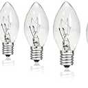 25 Pack C7 Clear Replacement Bulbs, 120V 5W Incandescent, C7 Christmas Lights, E12 Candelabra Base, Halloween Bulbs Warm White for Patio Outdoor String Lights Decor, Night Light